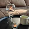 French Style Desk Lamp Shaped Glass Candle Holder Home Wedding Dinning Centerpieces Decoration Glass Tealight Candle Holder
