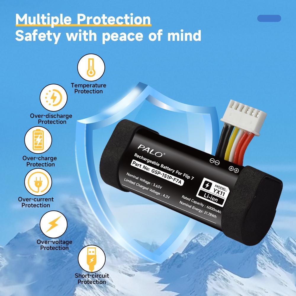 PALO Оригинальный беспроводной Bluetooth-динамик GSP 1S1P-F7A Аккумуляторы 6000 мАч литиевый аккумулятор Для портативной колонки JBL Flip 7 Flip7