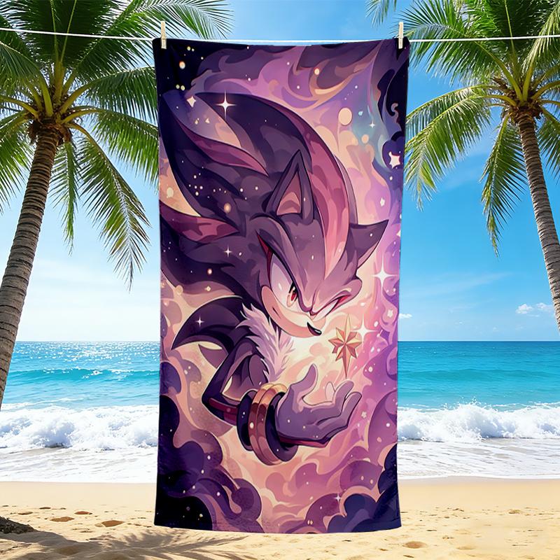 1Pc Space Fox Adventure Beach Towel, Quick Dry, Multi-Use for Beach Pool Gym Yoga Home Travel, Christmas, Halloween, Xmas Gift M929384