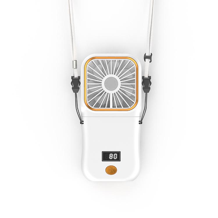Portable USB Neck Fan: Foldable, Three-Speed, Long Battery Life, Digital Display - Ideal for Desktop and Outdoor Use.