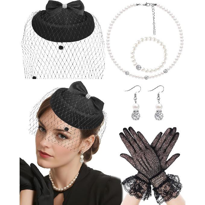 Шляпка-таблетка с вуалью Винтажные fascinators для женщин Чайная вечеринка Свадебные Хэллоуин Шляпы для Первого Причастия