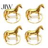 Silver Horse Napkin Ring Standing Metal Shaped Rings Gold Western Equestrian Buckle for Christmas Thanksgiving Banquet Party Table Decoration Reusable