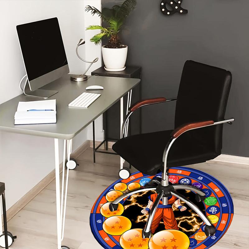 1pc Dragon Ball Z Goku Power Up Circle Round carpet, Made of Polyester,Perfect for Decorating Office Chairs, Living Rooms,Vibrant Decorative Rug