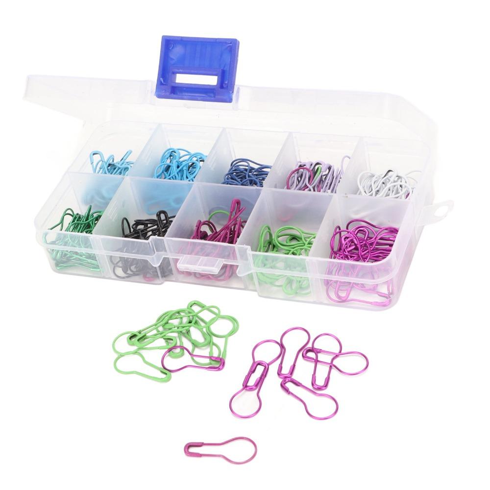 600pcs Colored Iron Safety Bulb Pins Plastic Storage Box Metal Knitting Pins For DIY Craft Making
