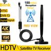 Indoor TV Antenna with Amplifier,Long Range,4K,1080p,Digital HD Signal Booster,DVBT2,ATSC,Powerful Satellite TV Receiver,46-862M