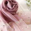 Весна новый однотонный жемчужный шелковый шарф женский искусственный шелк легкая большая шаль длинный шарф шарф