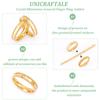 12Pcs Crystal Rhinestone Grooved Finger Ring, Textured 201 Stainless Steel Jewelry for Women, Golden, US Size 6 1/2(16.9mm)