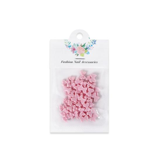 50Pcs Nail Bow Charm Three-dimensional Decorative Resin Exquisite Ornaments Cute Manicure Accessories Store Supply