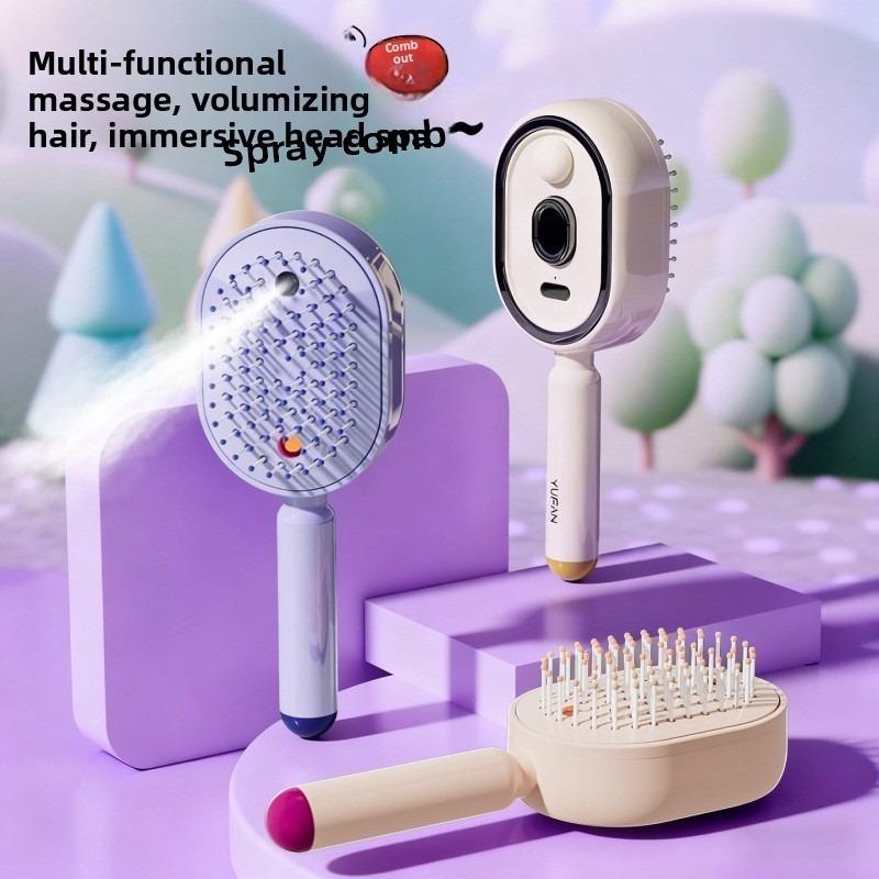 Scalp Massager Comb Electric Spray Air Cushions 3 in 1 Rechargeable Self Cleaning Steam Essential Oil Brush for Hair Care Deep