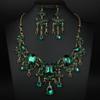Elegant Rhinestone Jewelry Set Shiny Waterdrop Pendant Necklace  Outfit Accessory
