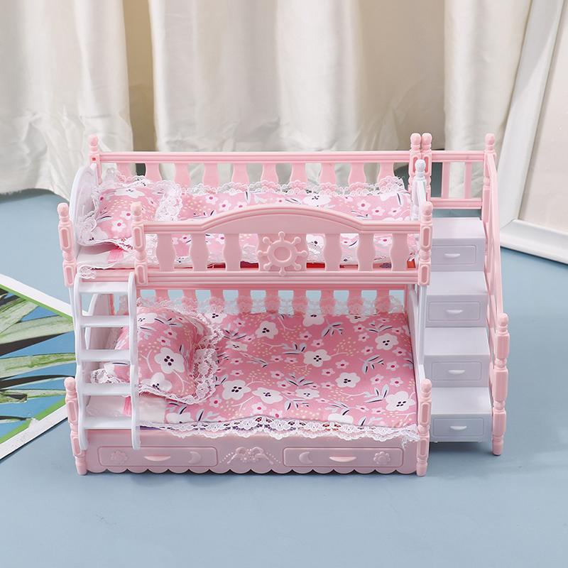 16 см кукла двухъярусная кровать игрушечные аксессуары одеяло подушка дом Европейская кровать принцессы