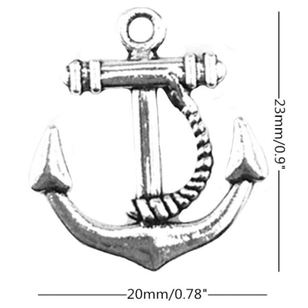 Alloy Anchor Sign Smooth Metal Charms 23*21MM Vintage Silver Anchor For Jewelry Making Accessory