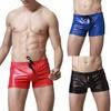 Patent Leather Swimming Trunks Beach Boxer Shorts Drawstring Men's Swimwear
