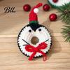 Small Handmade Christmas Gift Crochet Doughnut Keychain, Santa Claus/Reindeer/Penguin/Bear/Flower Wreath Pendant for Soft Yarn Keychain Women