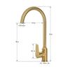 Antique brass freestanding kitchen tap PLAIN