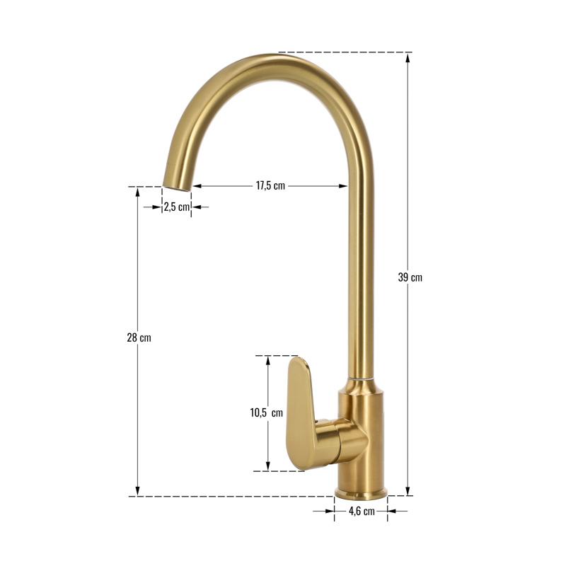 Antique brass freestanding kitchen tap PLAIN