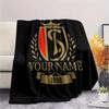 1PC Crest Legacy Custom Name Patterned Flannel Blanket Suitable For All Seasons For Home Decor Warmth And Comfort Gifts Holiday Present