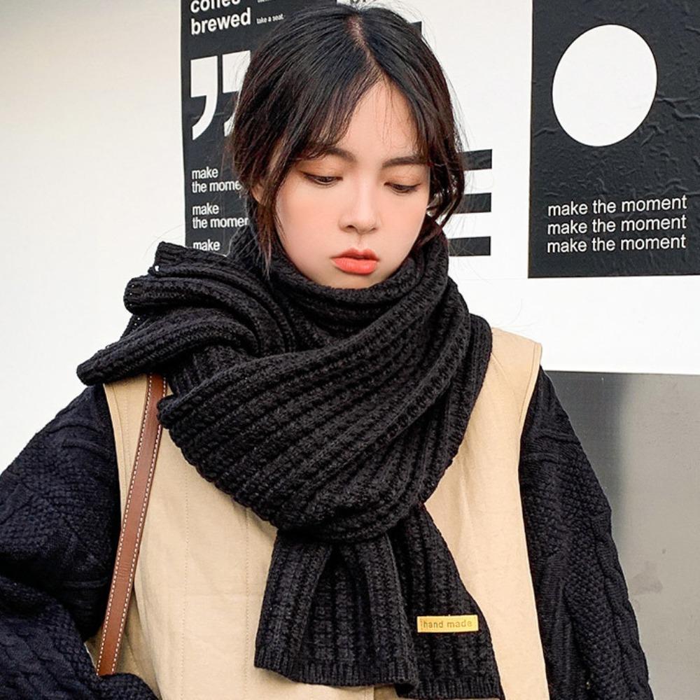 Windproof Knitting Scarf Thickening Warm Tube Couple Warm Neck Cover Thermal Neck Warmer  Men Women
