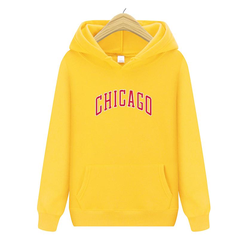 Chicago Men Hoodie Fashion Oversize Hoodies Women Pocket Long Sleeve Hoodies Clothing Chicago Sweatshirt Women Sweatshirts