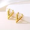 Минималистичные роскошные серьги V-образной формы из нержавеющей стали: Модный европейский и американский стиль для женщин