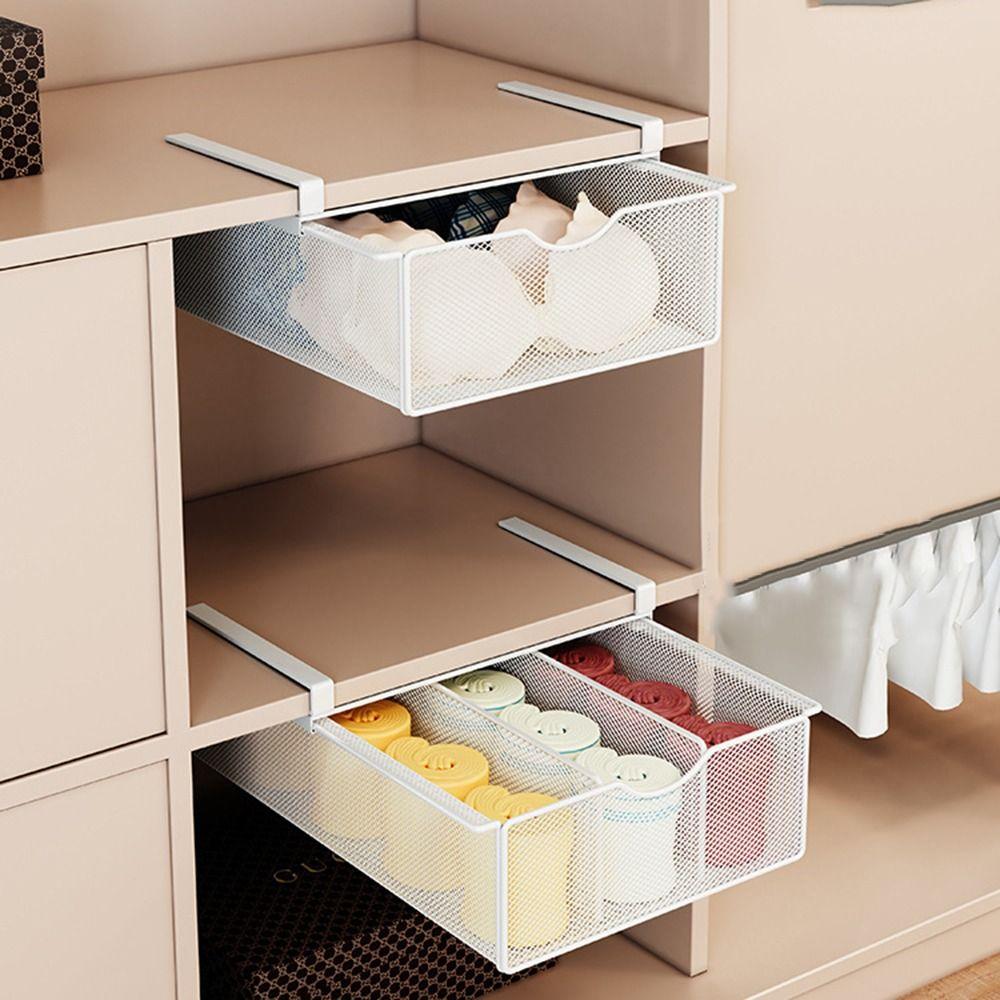 Divided Cabinet Mesh Drawer Breathable Wardrobe Clothes Organizer Closet Hanging Basket Socks