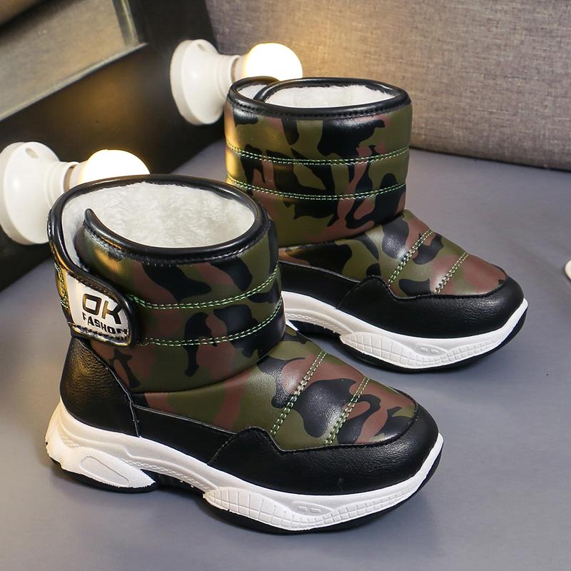 Зимние высокие ботинки для девочек, детская хлопковая обувь, спортивная обувь, водонепроницаемая, плюс бархат, теплая, сверхлегкая, для мальчиков, зимняя спортивная обувь