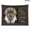 Indian Wolf Wall Tapestry Aesthetic Wall Hanging Printed Fabric Blanket Decorative Tapestries for Bedroom Living Room Home Decor