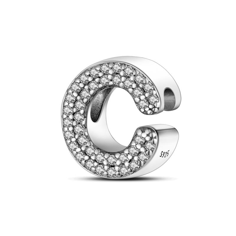 Шармы Оригинальные Циркониевые Английские Буквы Серии Бусины Подходят для Браслетов Ожерелье Женский Шарм Медь Роскошь DIY Ювелирные Изделия Подарки