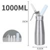 250/500/1000ml Reusable Baking Cream Gun Stainless Steel Cream Foamer Stainless Steel Cream Inlaid Vase Nitrogen Siphon Bottle