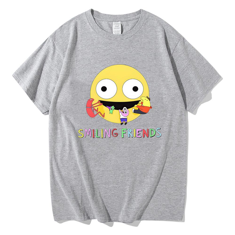 Funny Smiling Friends Cartoon Print Tshirts Summer Spring Teeshirt Graphic Printing Tshirts High Quality Soft Tees