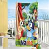 Bluey's Hug Adventure Customize Text Beach Towel Super Soft & Absorbent Suitable for Swimming Gym Camping Yoga Vacation