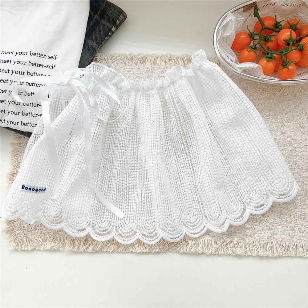 Balletcore Mini Lace Skirts Lace Up Butt Curtain Sweet White Lace Fart Curtain Girl