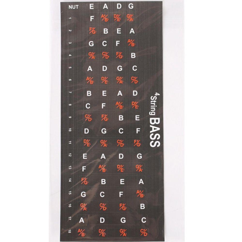 Tone Guitar Fretboard Note Sticker Portable Guitar Chord Stickers 5-string Bass