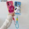 KEYSION Cute 3D Cartoon Plush Case for TECNO Pova 6 Neo 4G with Lanyard Silicone Shockproof Phone Cover for Pova 6 Neo 4G