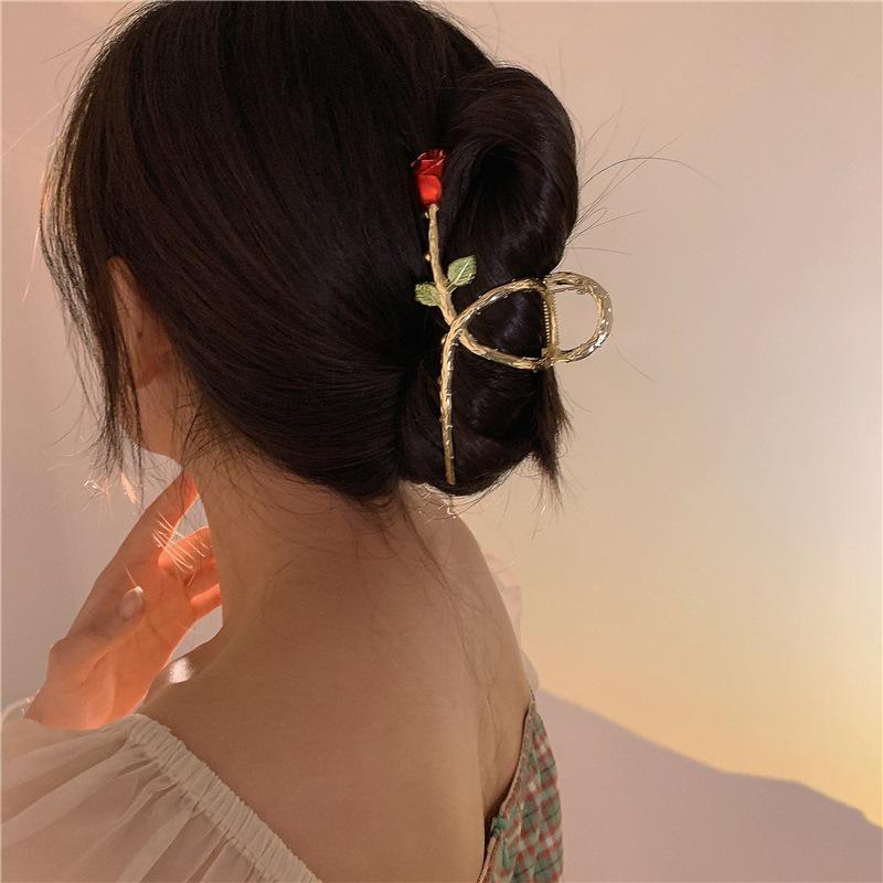 Новые женские металлические коготь для волос, элегантные заколки для волос с золотыми цветами, заколка-краб, повязка на голову, зажим для хвоста, головные уборы, аксессуары для волос, тиара