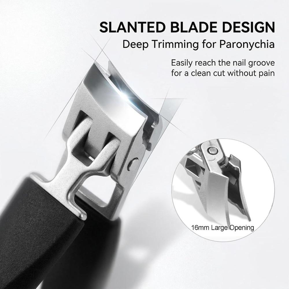 Wide Jaw Opening Anti-Splash Slanted Nail Clipper, 2026 New Fingernail and Toenail Clippers, Suitable for Ingrown Nails and Thick Nails
