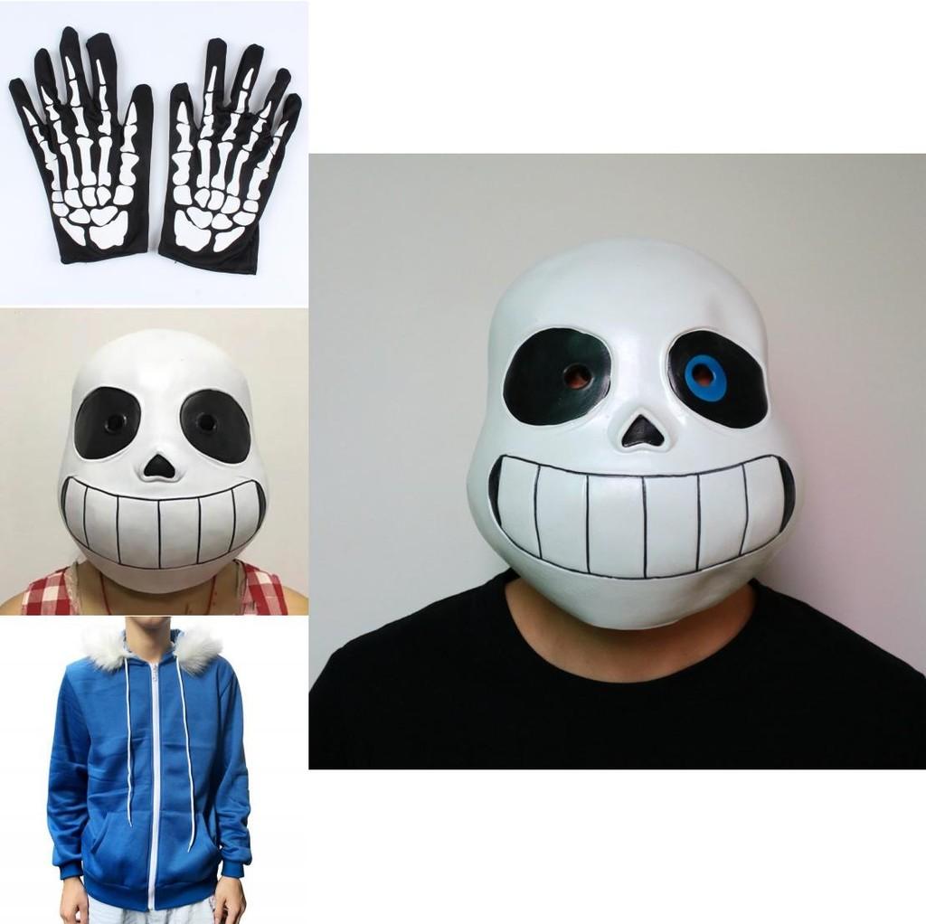 Модный игровой костюм-худи Санса из Undertale с качественной маской и перчатками