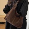 Женская повседневная сумка-тоут на плечо из мягкой кожи и замши - Большой вместимости, Осенне-зимний сезон 2025, Сумка-ведро