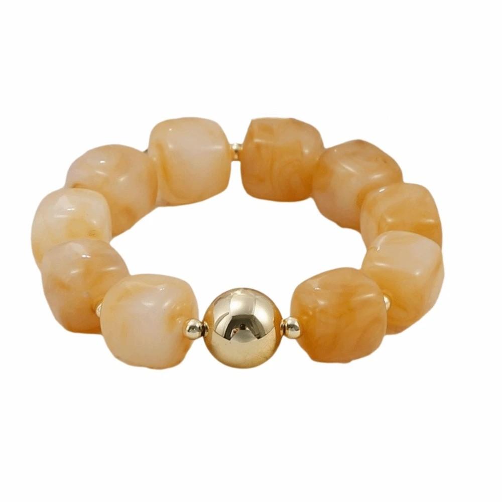 Acrylic Square Beads Bracelet Colorful Stack Hand Chain Elastic Geometric Bracelet Party Jewelry