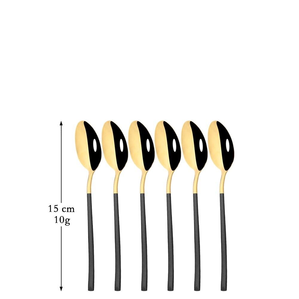 6Pcs Mirror Polished Stainless Steel Coffee Stirring Spoon Teaspoon Ice Cream Spoon Small Spoons Cutlery Set