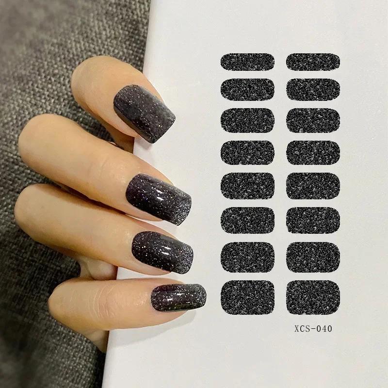 53 Colors Nail Polish Stickers Pure Strips Waterproof Adhesive Nail Full Sticker Environmental Protection DIY Nai Stickers