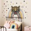 Новые 2 шт./компл. новые радужные разноцветные наклейки на стену с головой тигра для детских комнат, фон, креативные наклейки на стены, украшение для детской комнаты из ПВХ