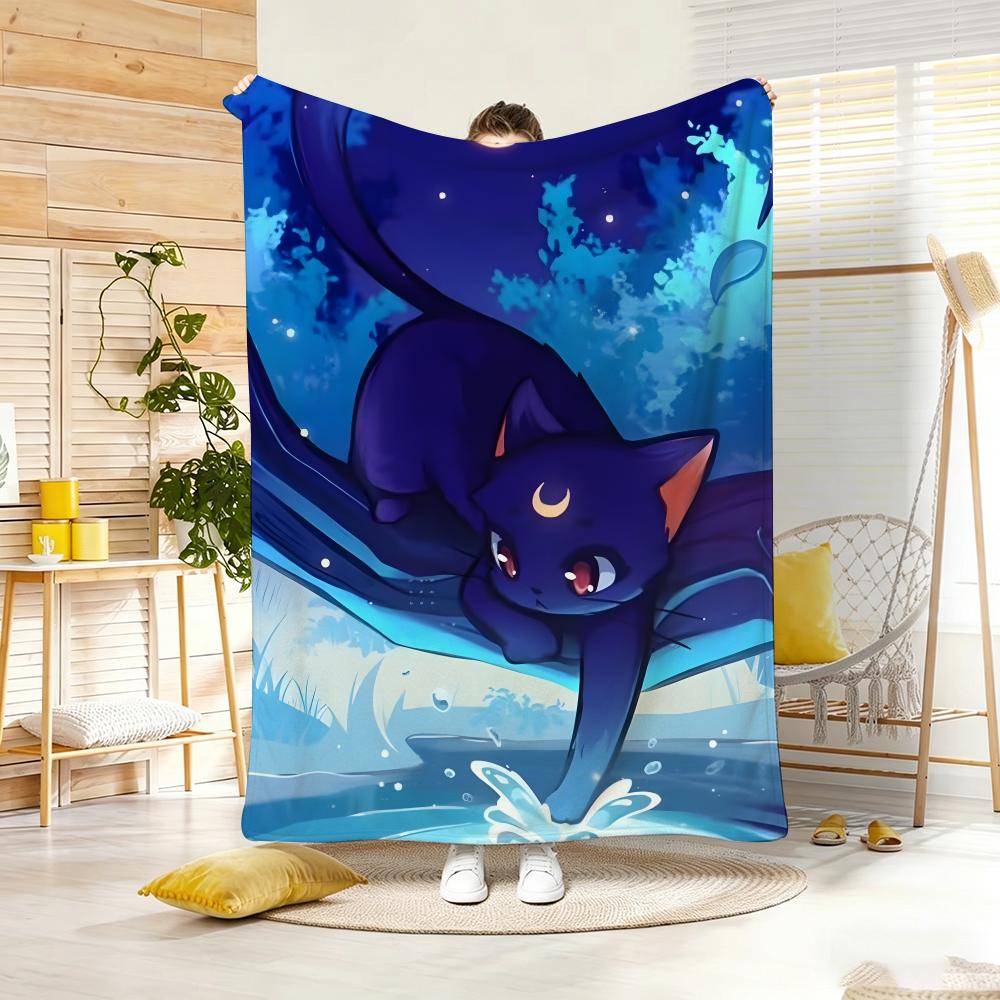 Мультяшное одеяло M-MoonS CatS, мягкое, теплое, для спальни, гостиной, кровати, путешествий, кемпинга, пикника, подарок