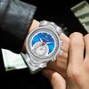 1pc men's watch, unique irregular wave-shaped case, Y2K futuristic date display, alloy strap for casual quartz watch, suitable f