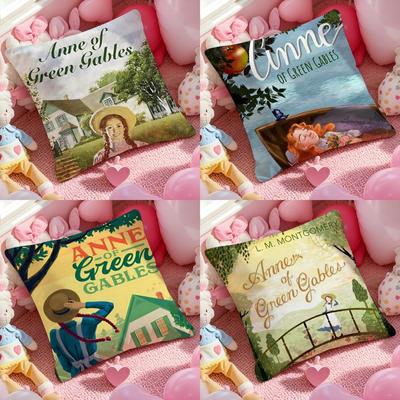 Анна из Зеленых Мезонинов Наволочка с принтом, наволочка для диванной подушки в гостиную и для декора спальни