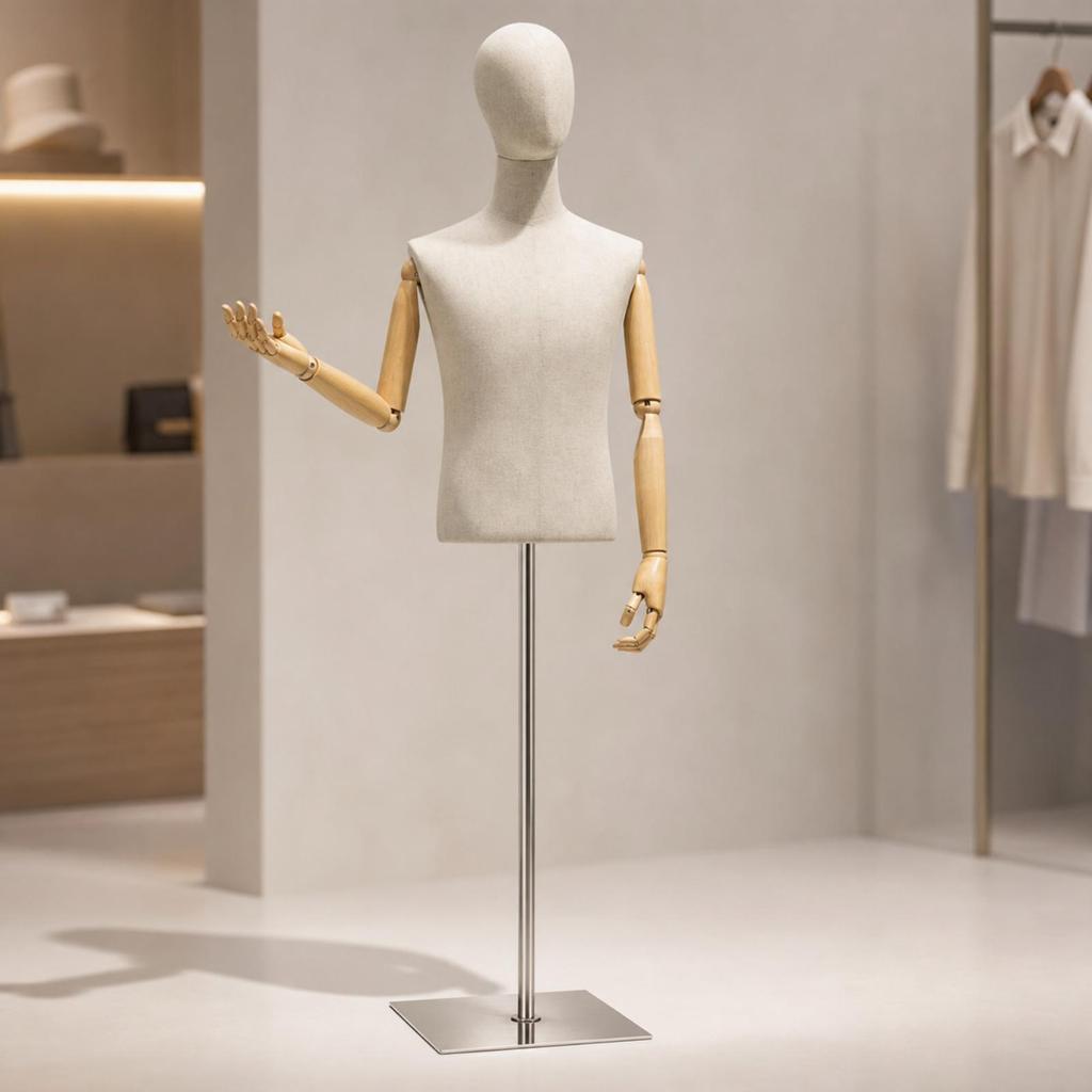 Mannequin Torso with Stand Simple to Assemble Male Dress Form Heavy Duty