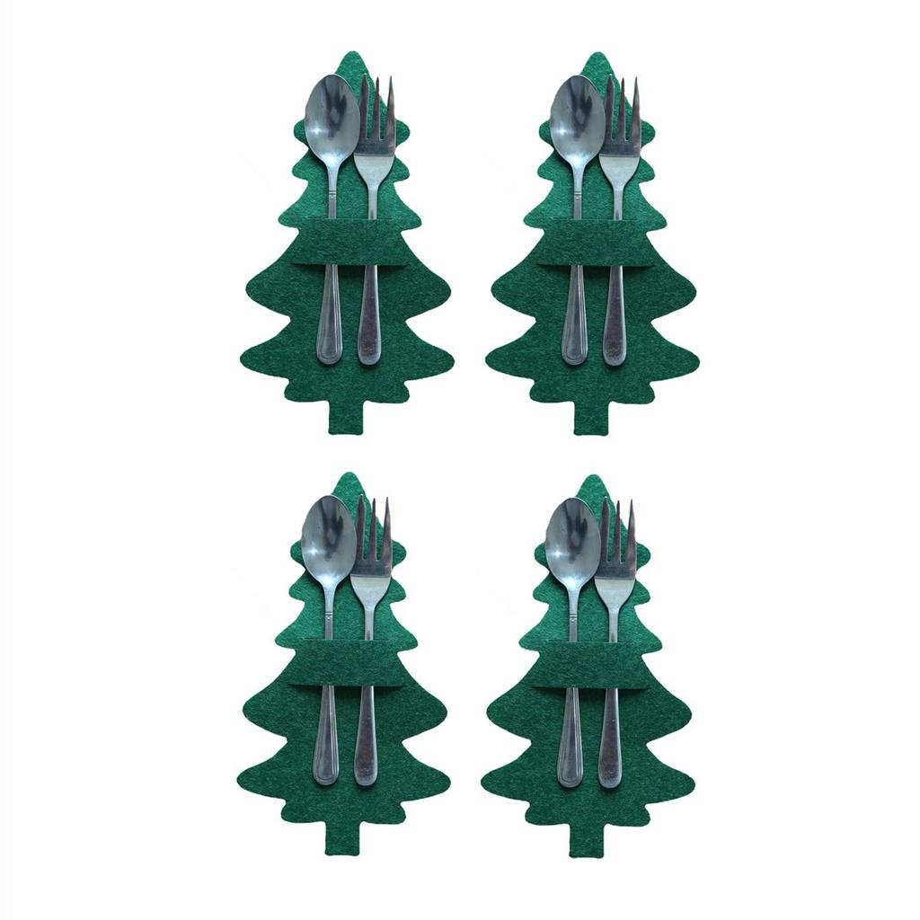 Карманная сумка для столовых приборов для рождественской елки, украшения для стола, органайзер для посуды, рождественский нож, держатель для вилки
