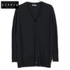 Theory Luxe [Excellent condition/Made In 2012] 03-4303715 Lawrence Carrie Washable Midi V-Neck Cardigan Tops 38 blackUsed