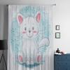 Прозрачные шторы с милым котом для спальни, гостиной, тюлевые шторы для кухни, оконные вуали, шторы
