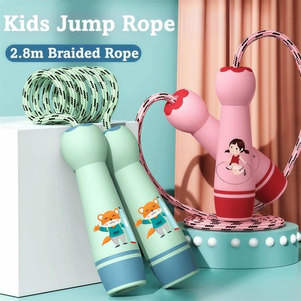 Wooden Handle Children's Skipping Rope Adjustable Students Jump Rope  For Fitness Outdoor Activity